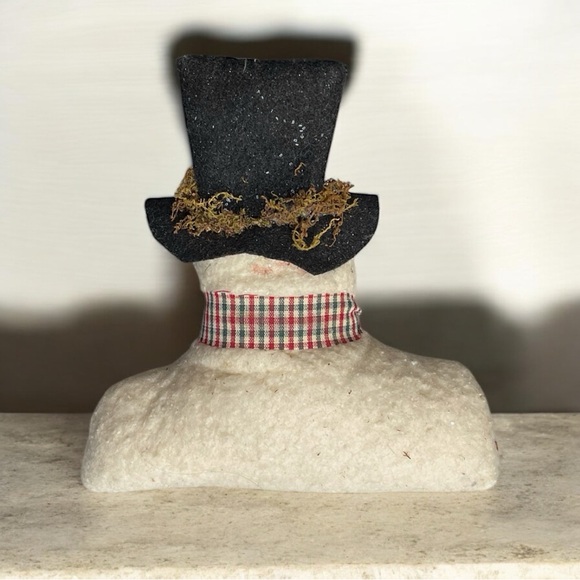 Rustic Handcrafted Holiday Snowman - Picture 2 of 2